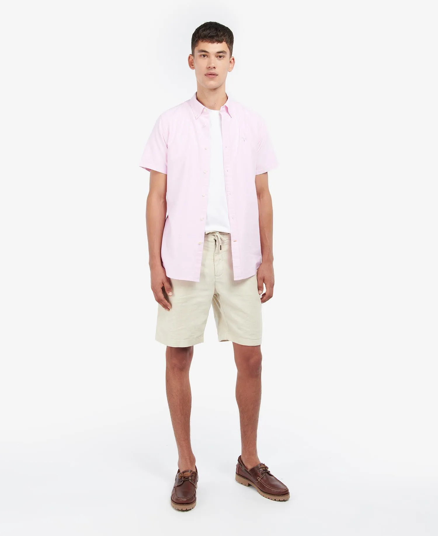 Oxford Short Sleeve Tailored Shirt in Classic Pink
