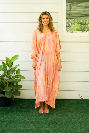 Peach Sunrise Tie-Dye Kaftan