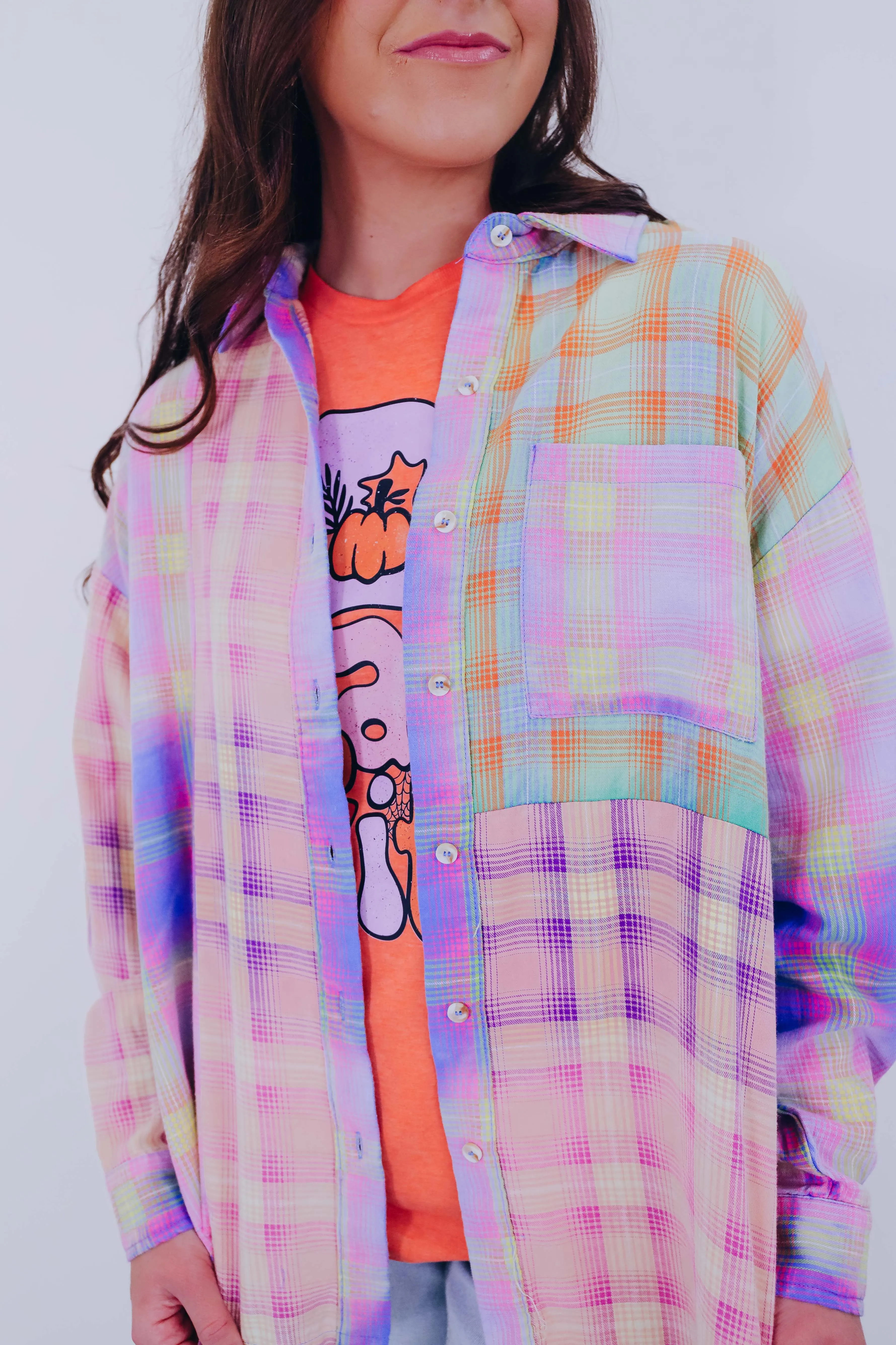 Pippa Pastel Plaid Step Hem Shirt