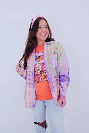 Pippa Pastel Plaid Step Hem Shirt