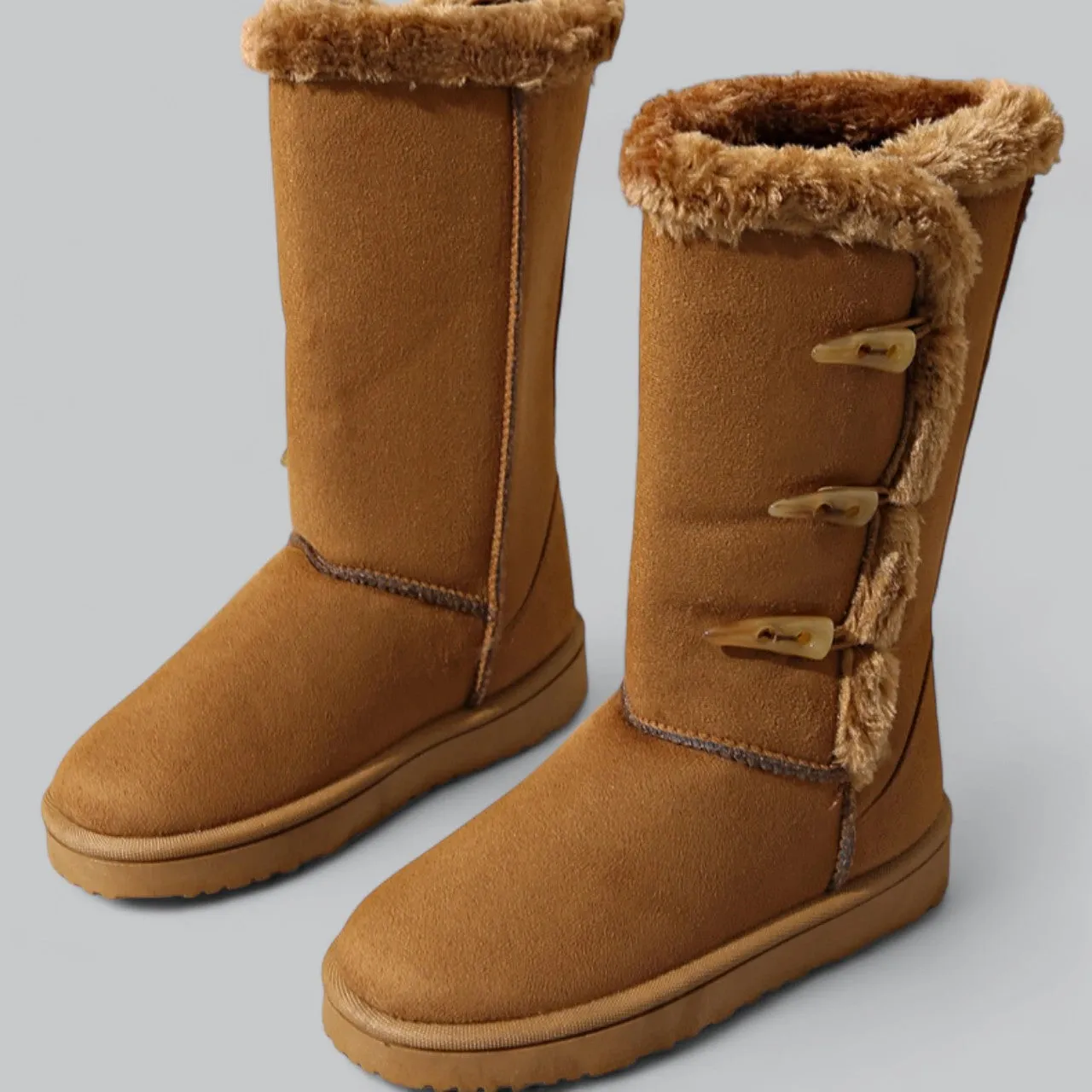 Plush Soft Fur Mid-Calf Boots | Warm, Comfortable Footwear for Winter | Ideal for Cold Weather Wear