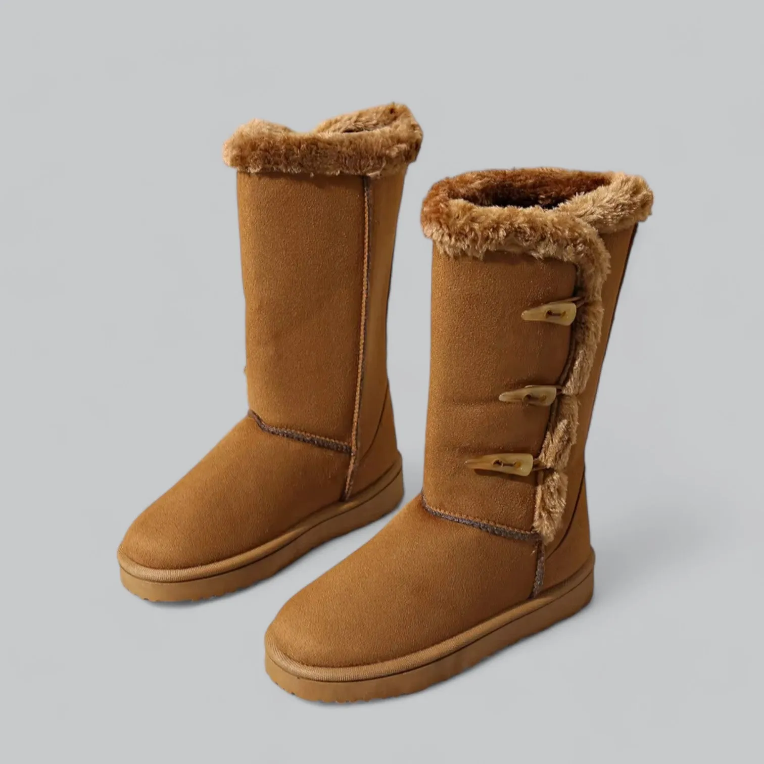 Plush Soft Fur Mid-Calf Boots | Warm, Comfortable Footwear for Winter | Ideal for Cold Weather Wear