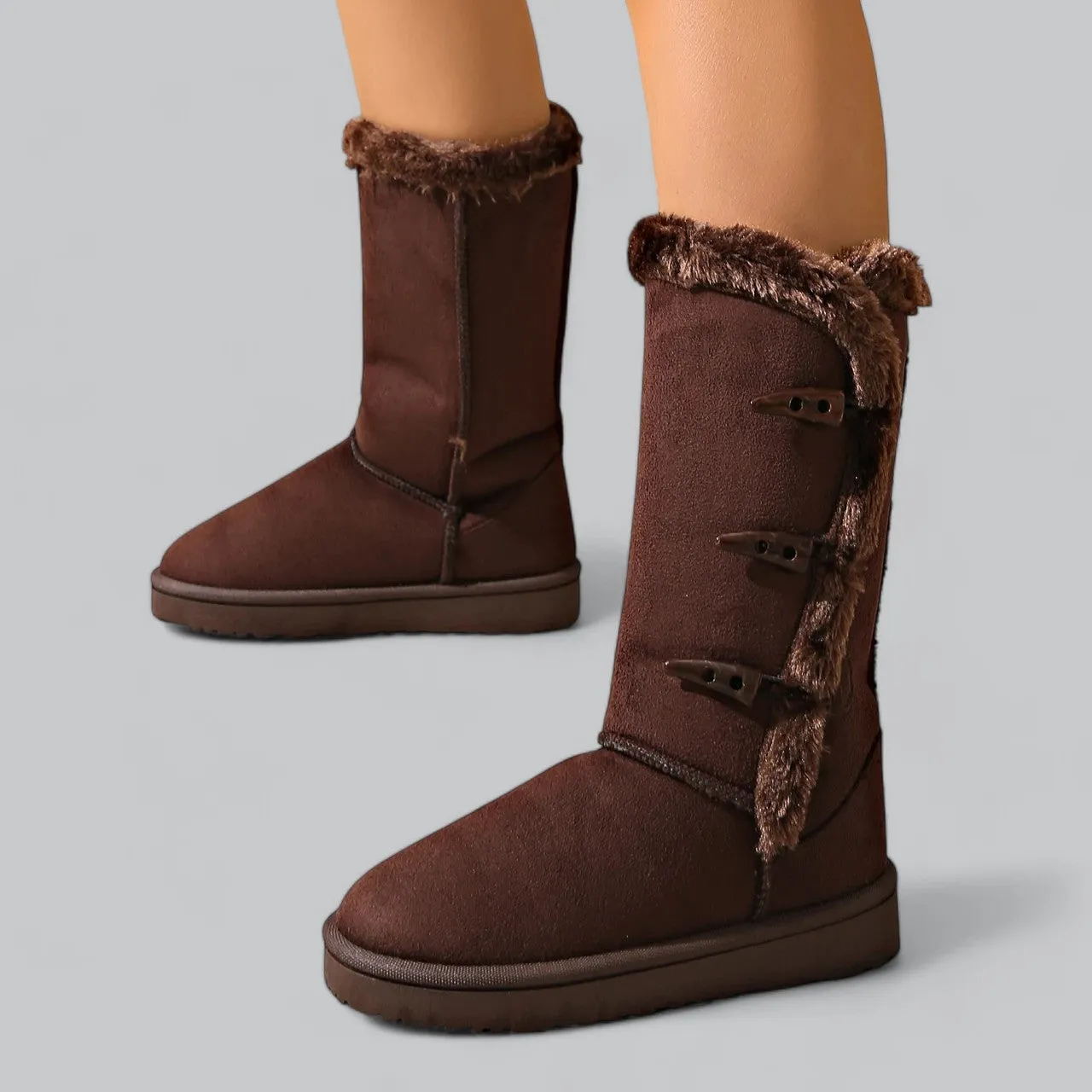 Plush Soft Fur Mid-Calf Boots | Warm, Comfortable Footwear for Winter | Ideal for Cold Weather Wear