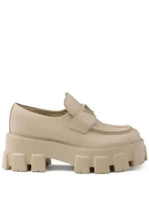 Prada Monolith triangle-logo loafers
