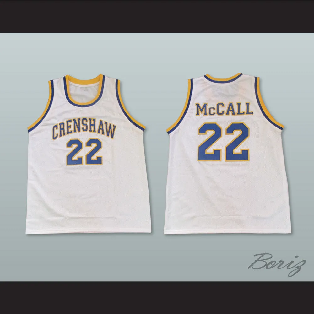 Quincy McCall 22 Crenshaw High School White Basketball Jersey Love and Basketball