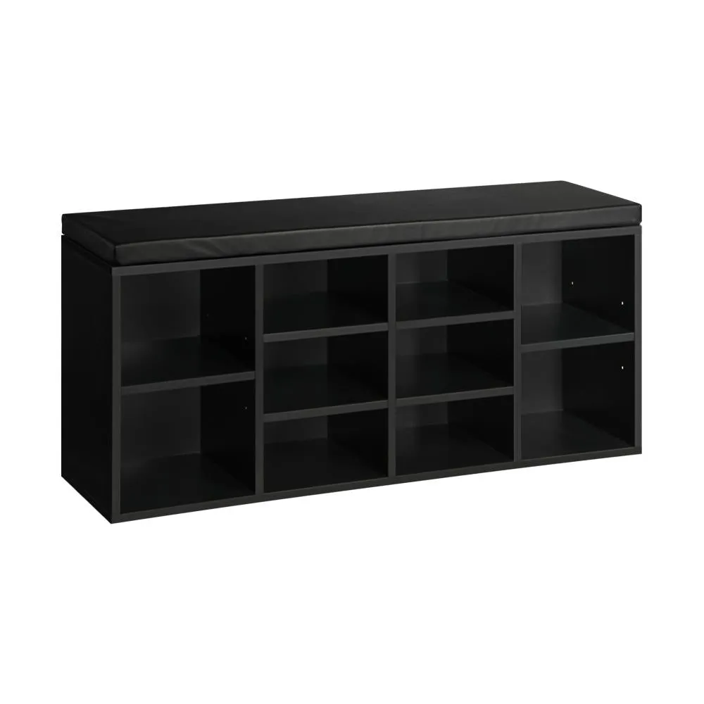 Ralph Shoe Bench 105cm Shoe Storage Cabinet Orgaiser Rack Storage Shelf Black