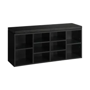 Ralph Shoe Bench 105cm Shoe Storage Cabinet Orgaiser Rack Storage Shelf Black