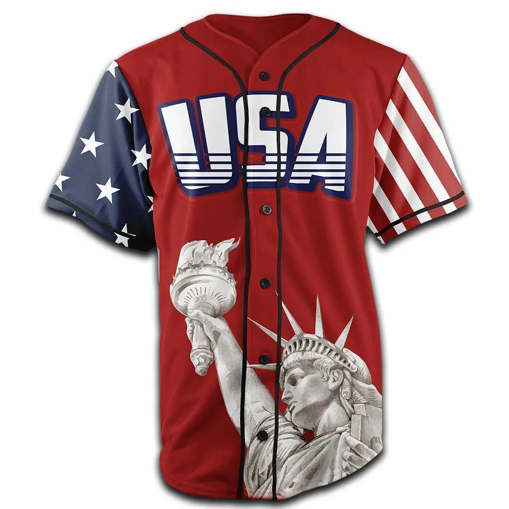 Red America #1 Baseball Jersey