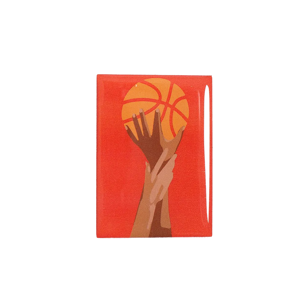 RED LOVE AND BASKETBALL PIN