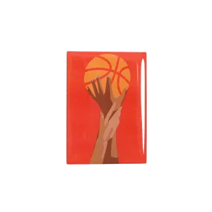 RED LOVE AND BASKETBALL PIN