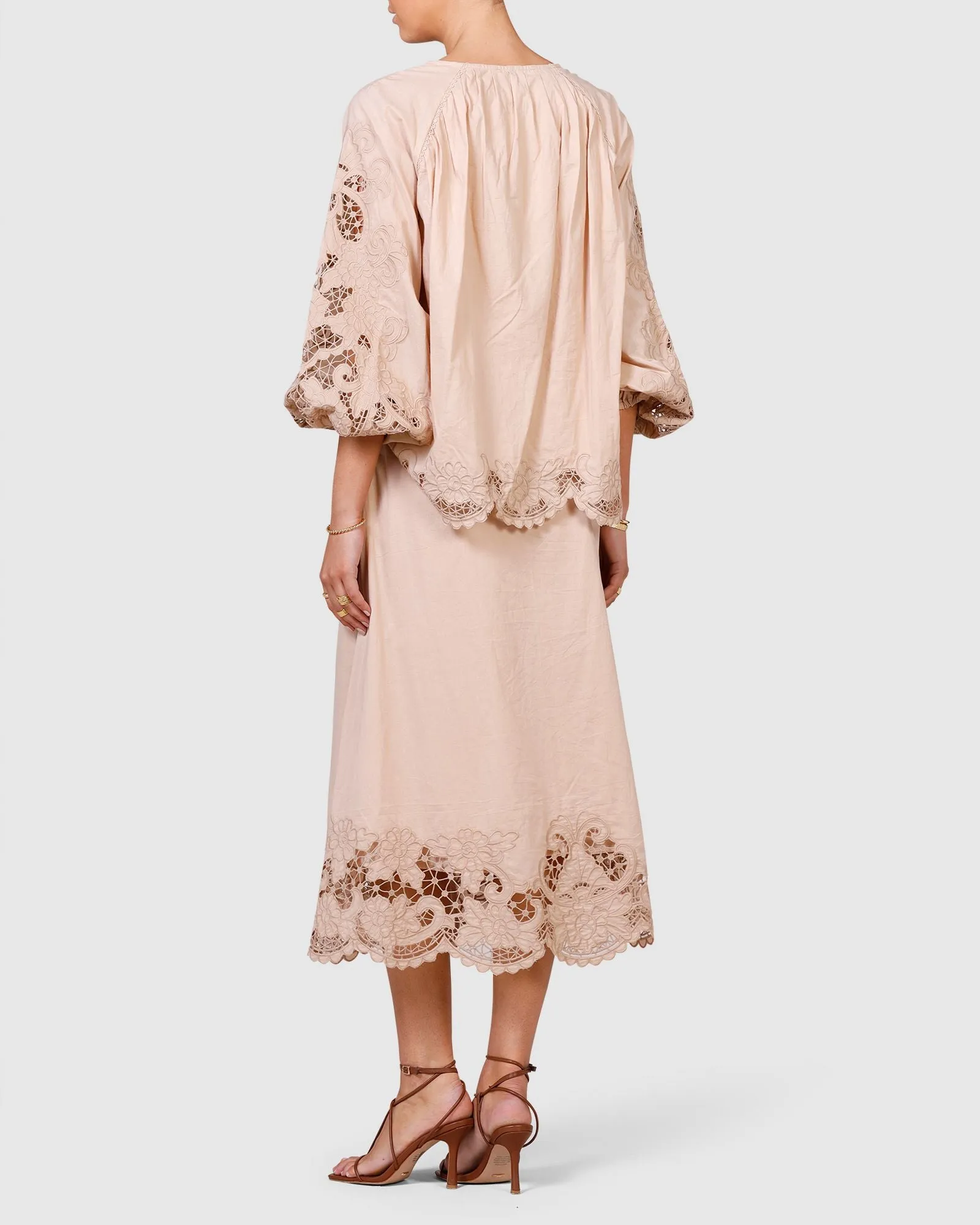 Renaissance Embroidery Blouse - Pink Clay
