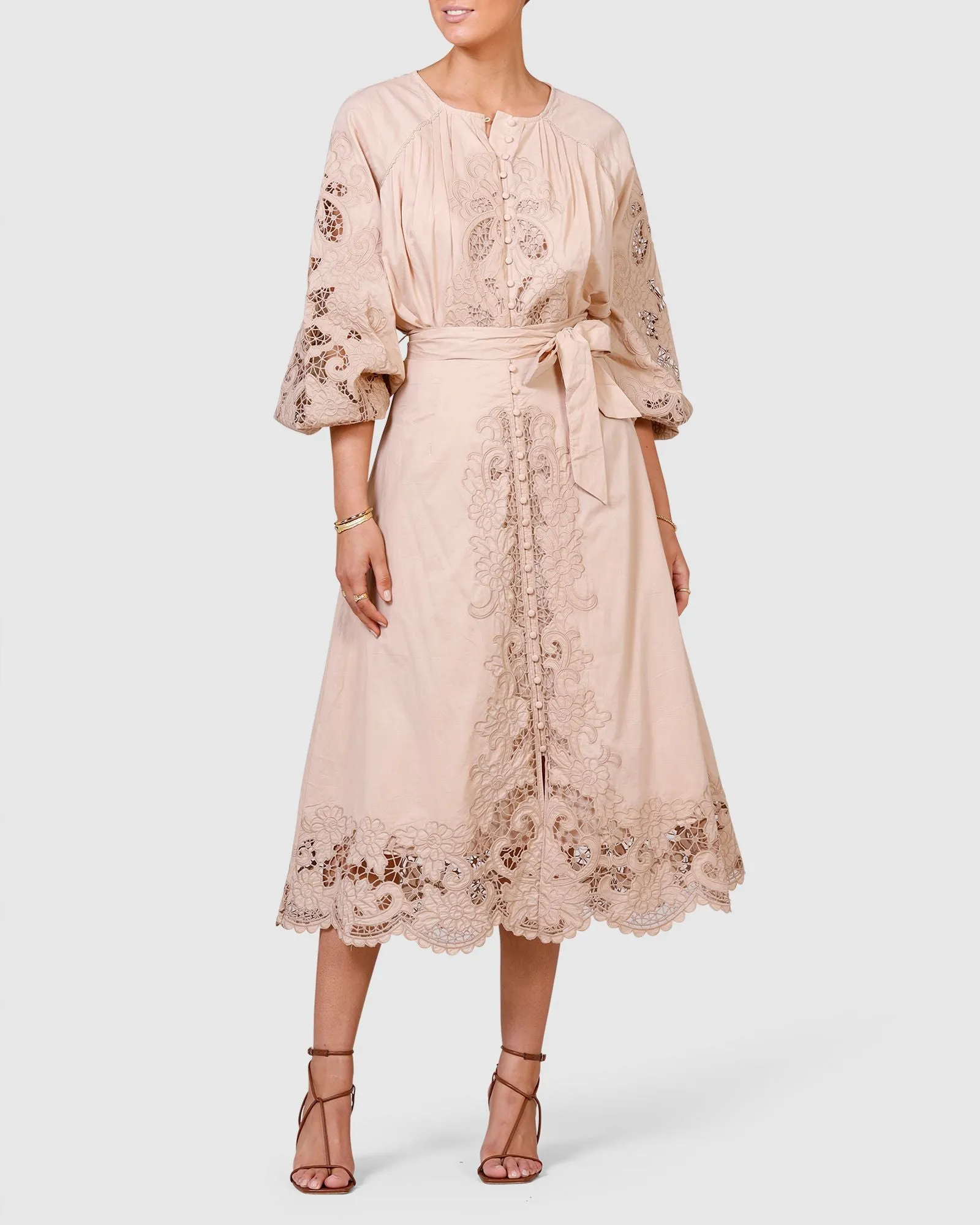 Renaissance Embroidery Blouse - Pink Clay