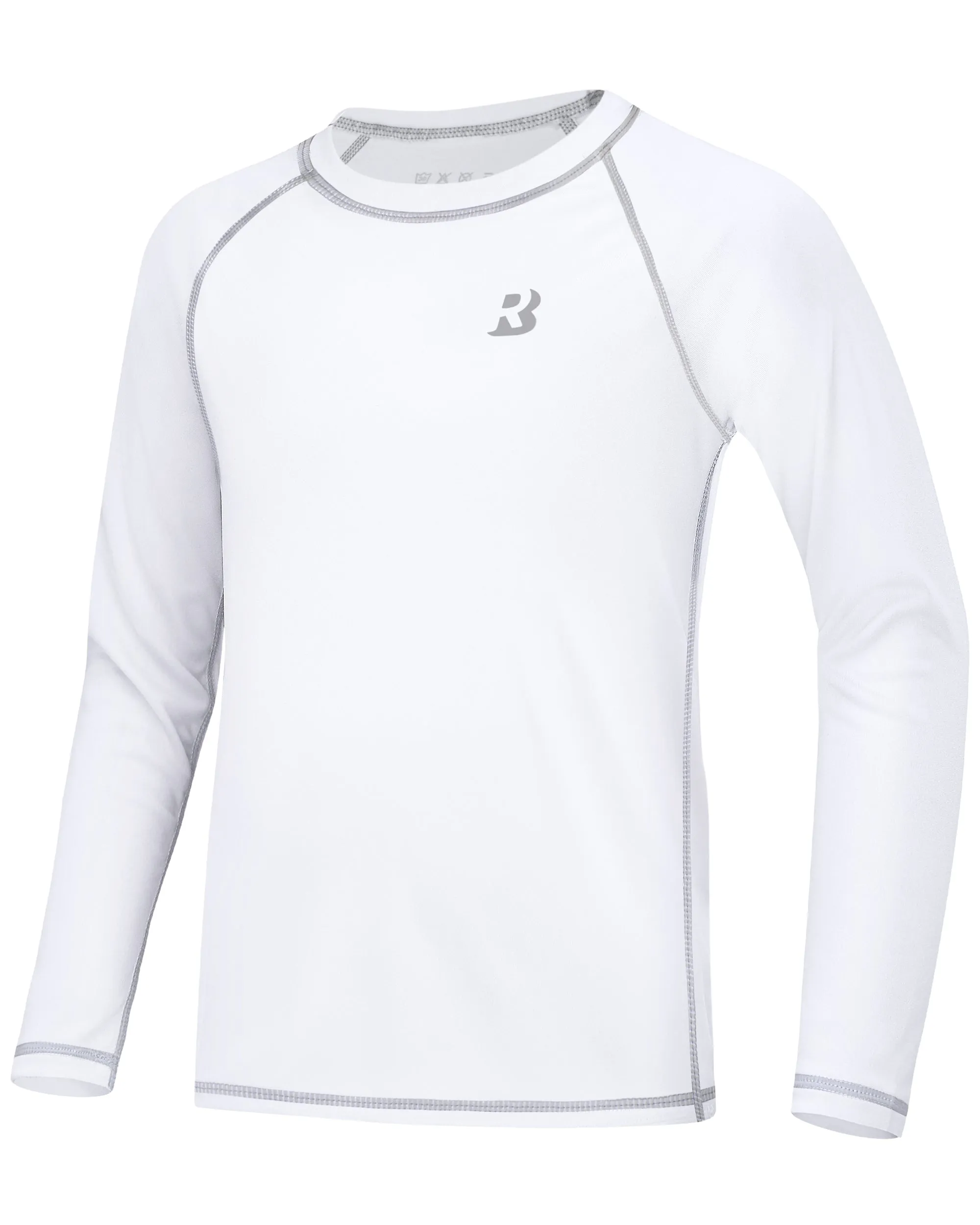 Roadbox Youth Boys Compression Shirt - Long Sleeve Kid's Football Baselayer,Quick Dry Undershirts for Sports Soccer Black