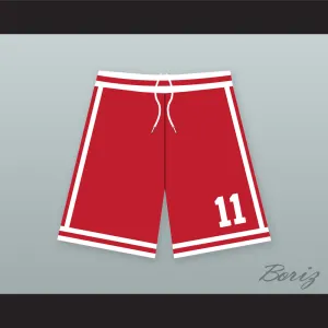Ronnie DeVoe 11 New Edition Red Basketball Shorts