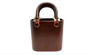 Salvatore Ferragamo Circa 1990s Gancini Wooden Vintage Handbag