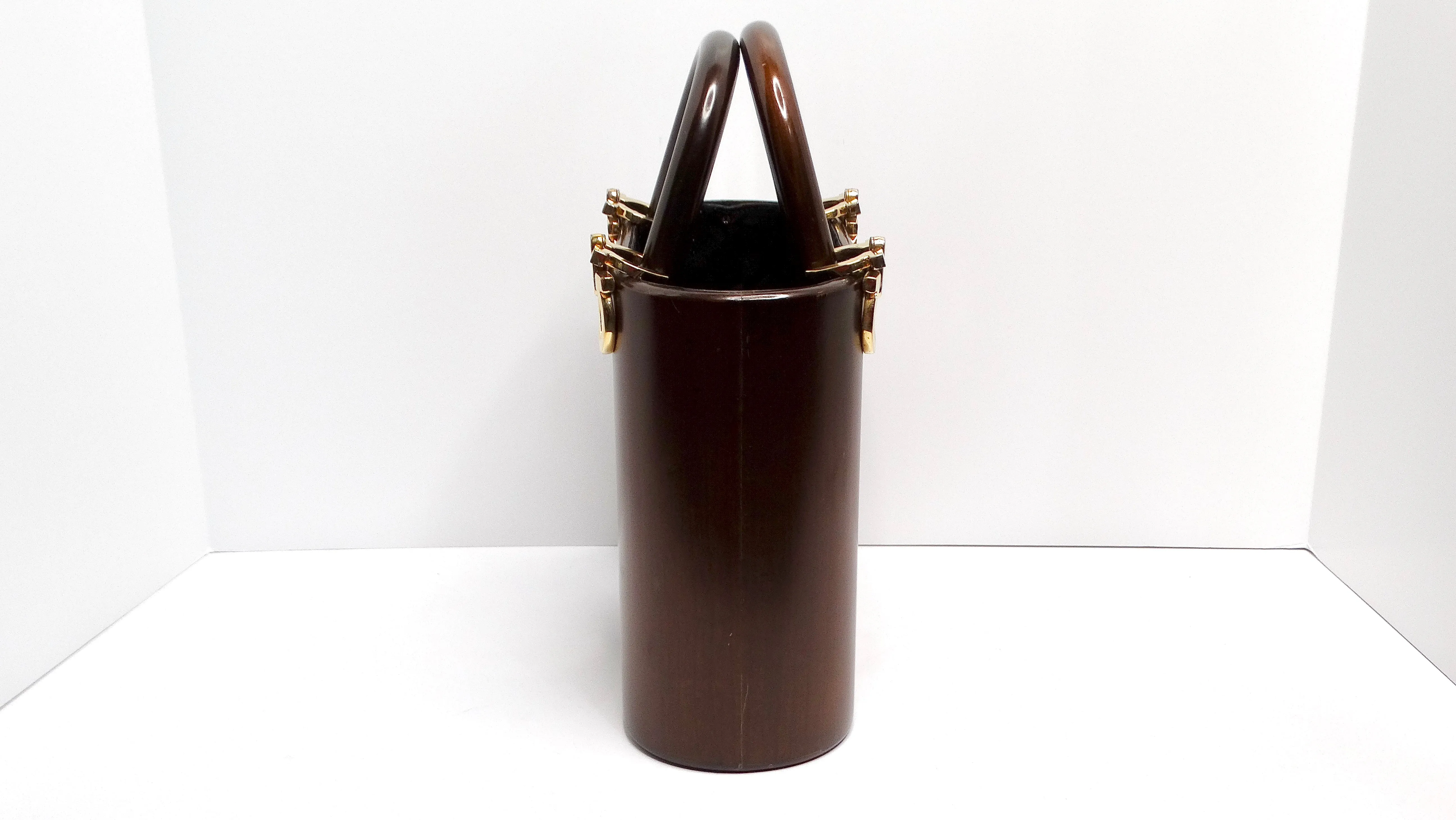 Salvatore Ferragamo Circa 1990s Gancini Wooden Vintage Handbag