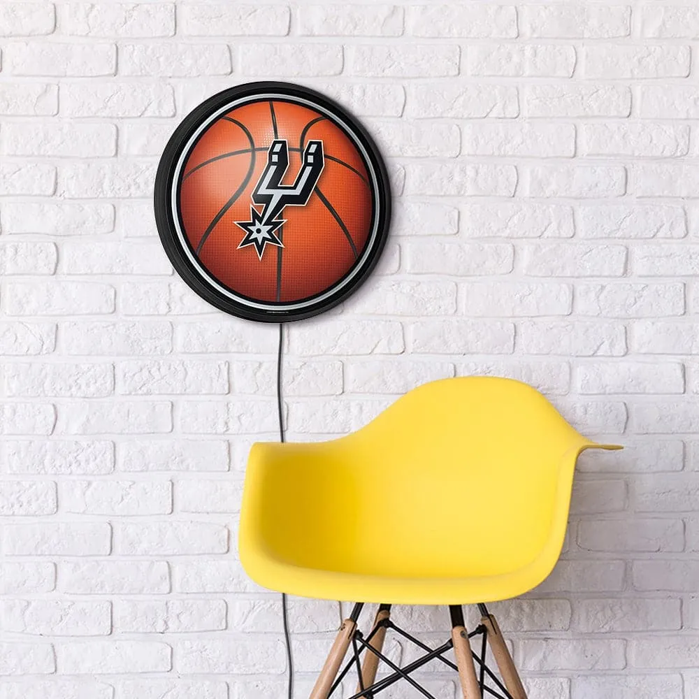 San Antonio Spurs: Basketball - Round Slimline Lighted Wall Sign