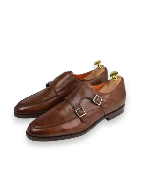 Santoni Brown Double Monk   Belt