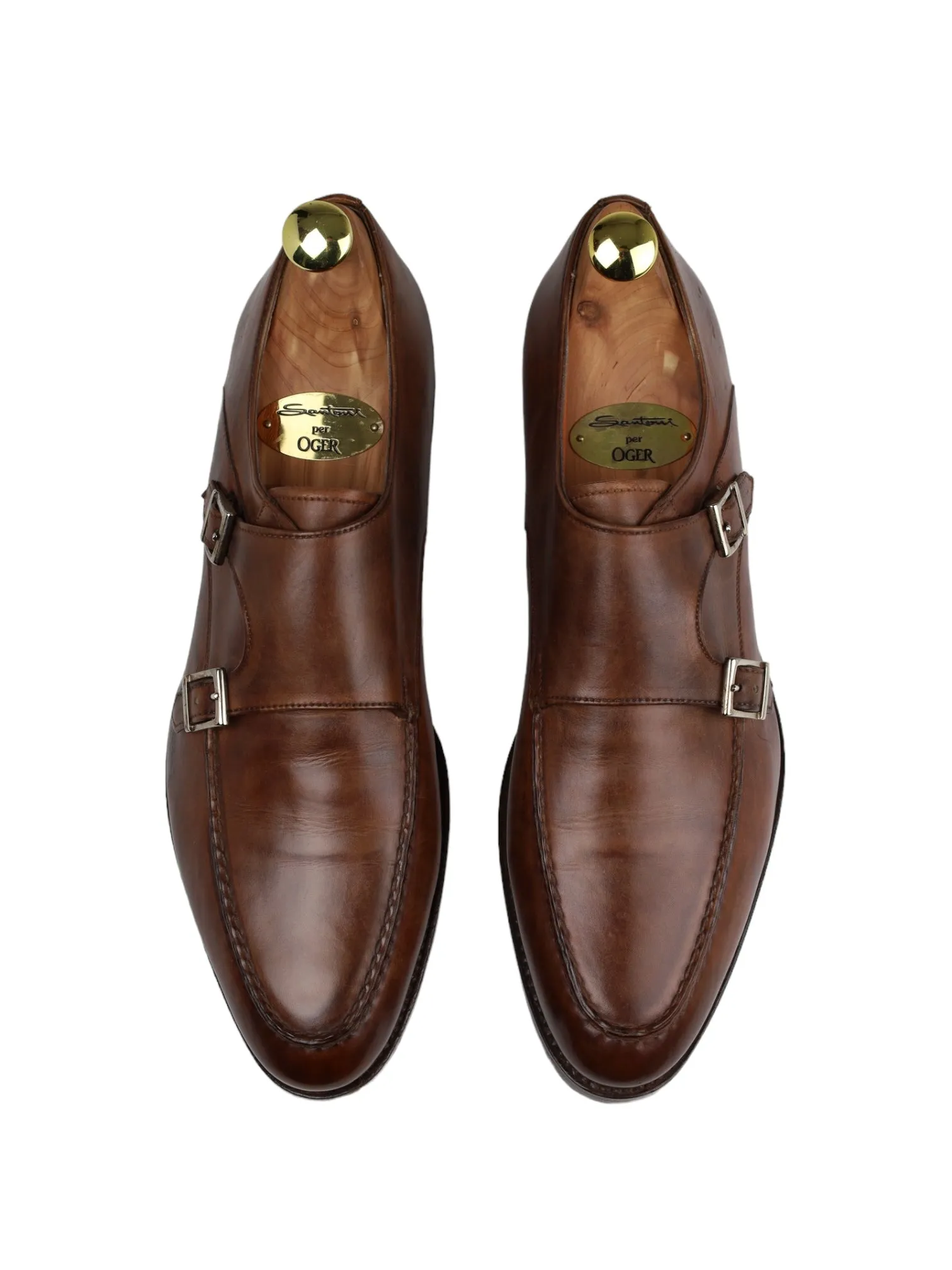 Santoni Brown Double Monk   Belt