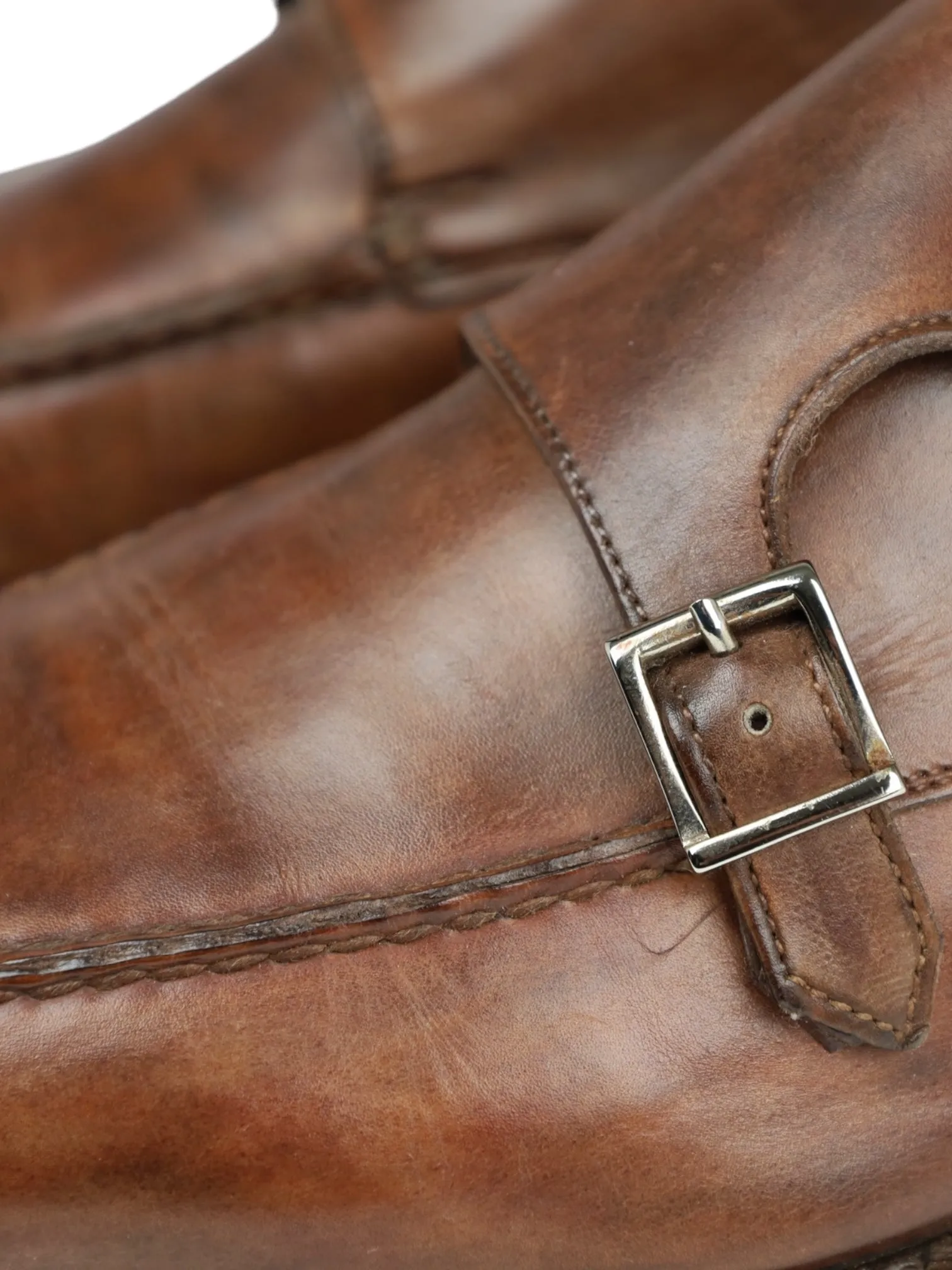 Santoni Brown Double Monk   Belt