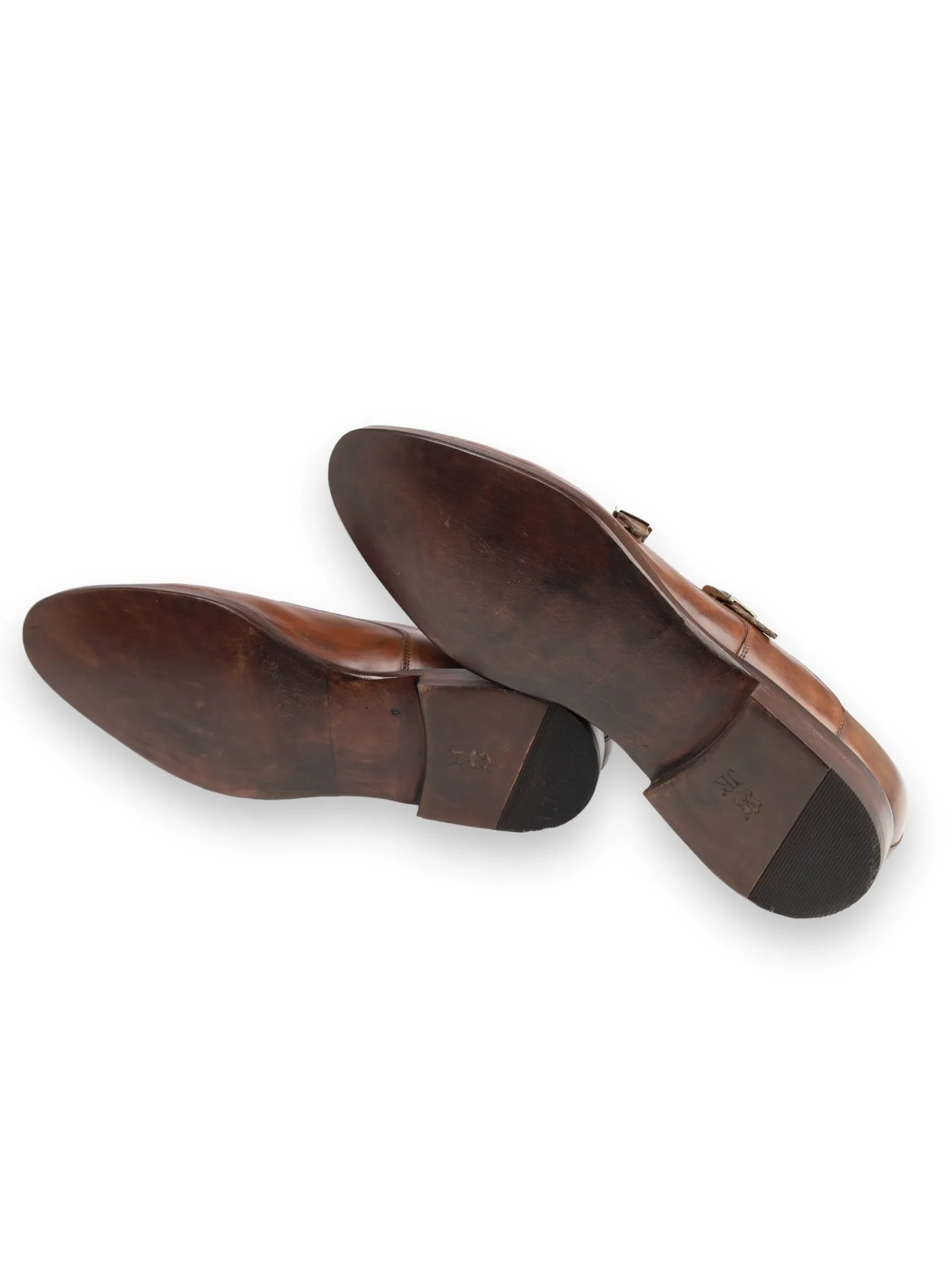Santoni Brown Double Monk   Belt