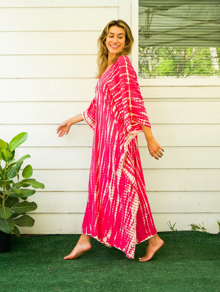 Scarlet Breeze Tie-Dye Kaftan