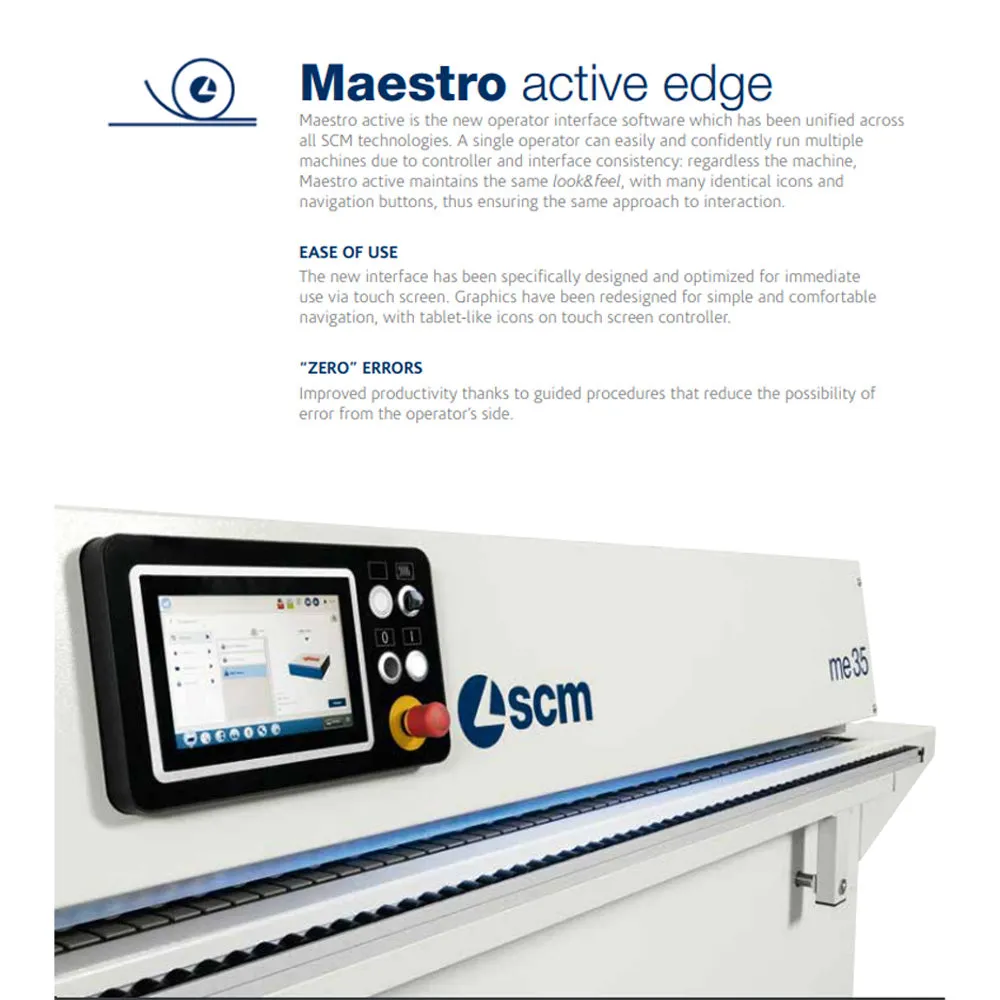 SCM Minimax ME 35ETR Edgebander with Pre-Milling & Corner Rounding - 3PH, 220V