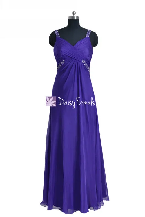 Sexy Mystery Purple Prom Dress Long Majorelle Blue Cutout Party Dress (PR28191)