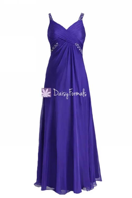 Sexy Mystery Purple Prom Dress Long Majorelle Blue Cutout Party Dress (PR28191)