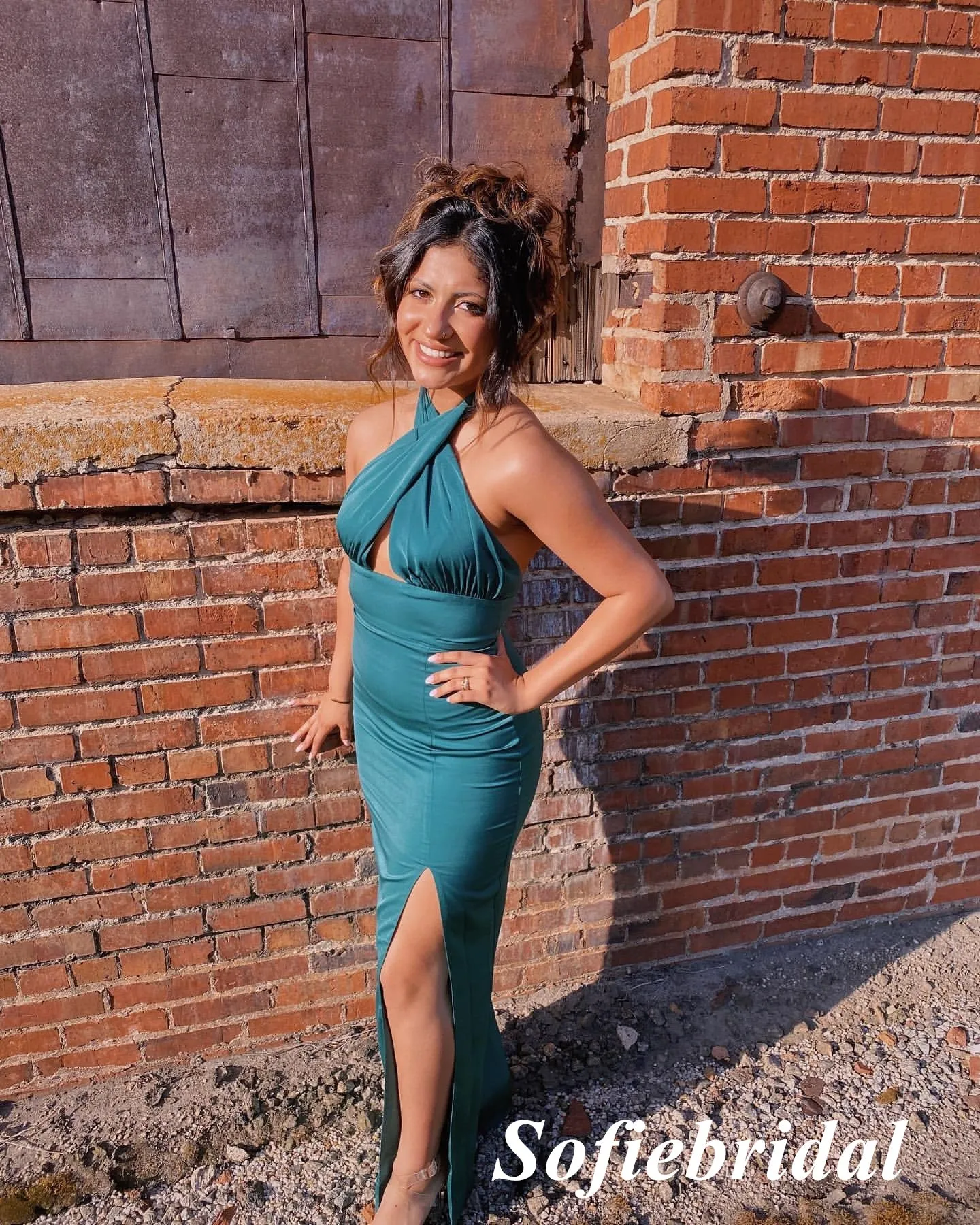 Sexy Soft Satin Halter Backless Mermaid Floor Length Bridesmaid Dresses, SFWG00585