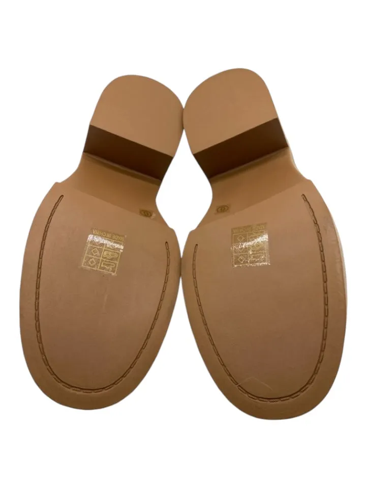 Shu Shop Shoe Size 6 Cream & Brown Faux Leather Platform Penny Loafer Loafers