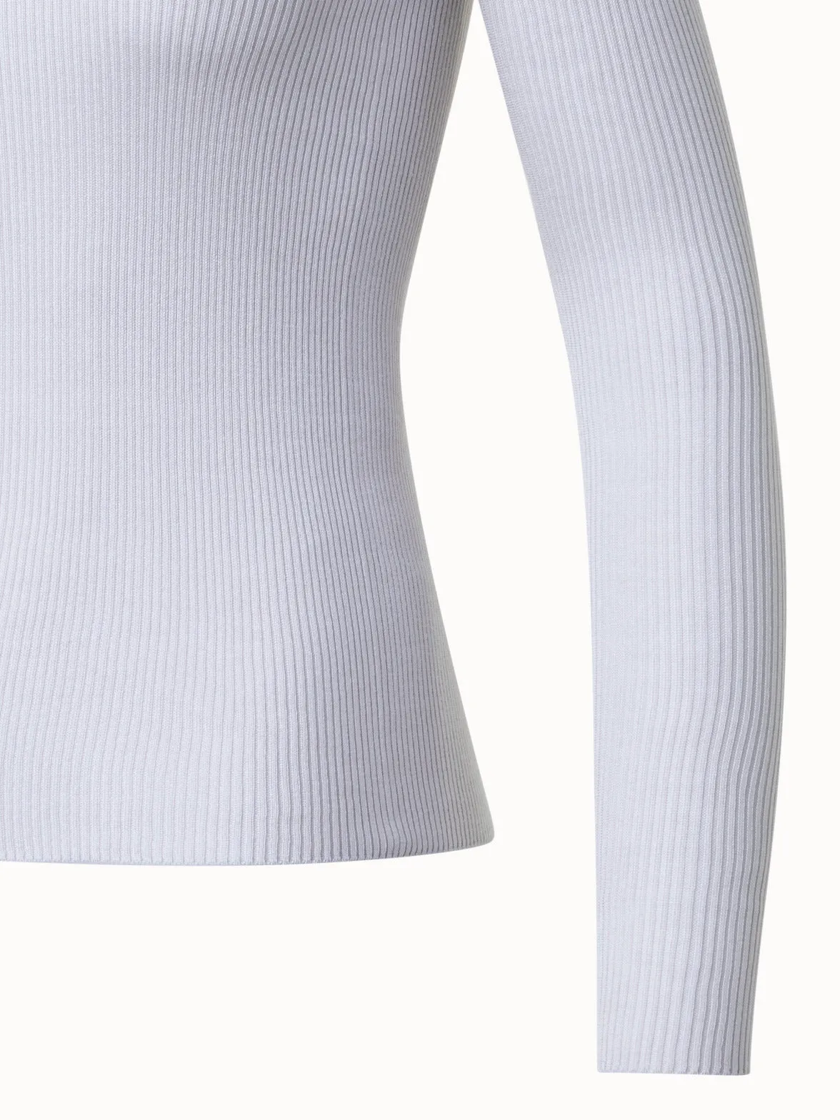 Silk Cotton Seamless Rib Knit Pullover