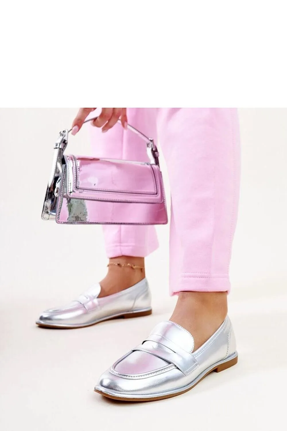 Silver classic moccasins