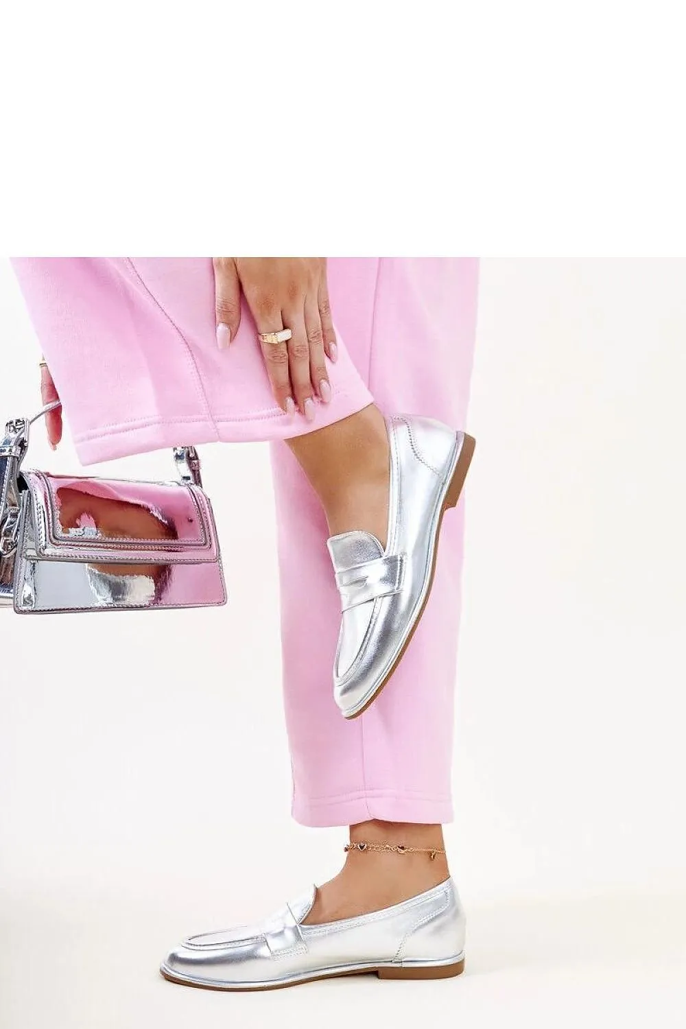 Silver classic moccasins