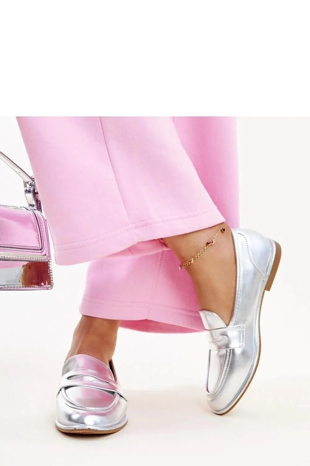 Silver classic moccasins