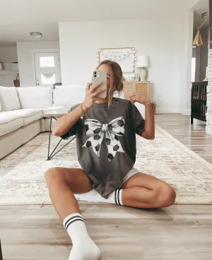 Soccer Coquette Bow Comfort Colors Tee  // FINAL SALE