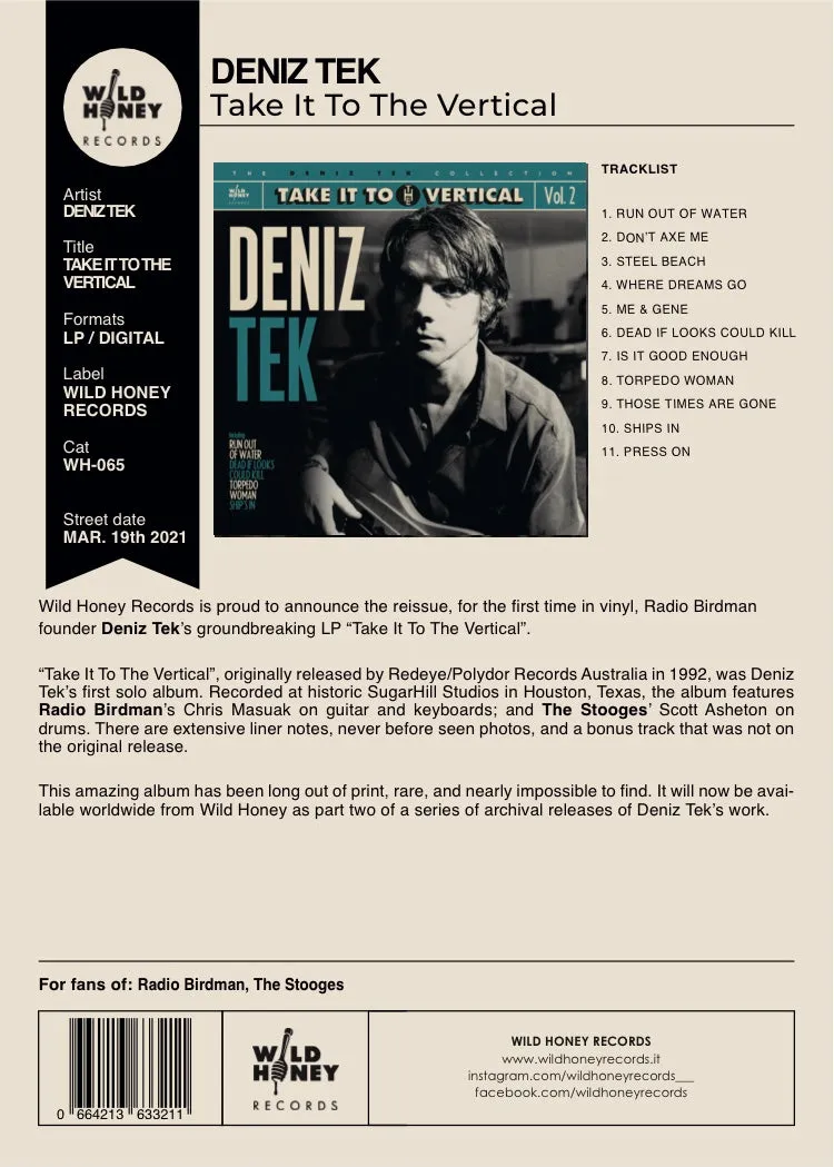 Tek, Deniz ‎–  Collection Vol. 2: Take it to the Vertical [IMPORT Limited Edition GREEN VINYL: Green Noise Exclusive] – New LP