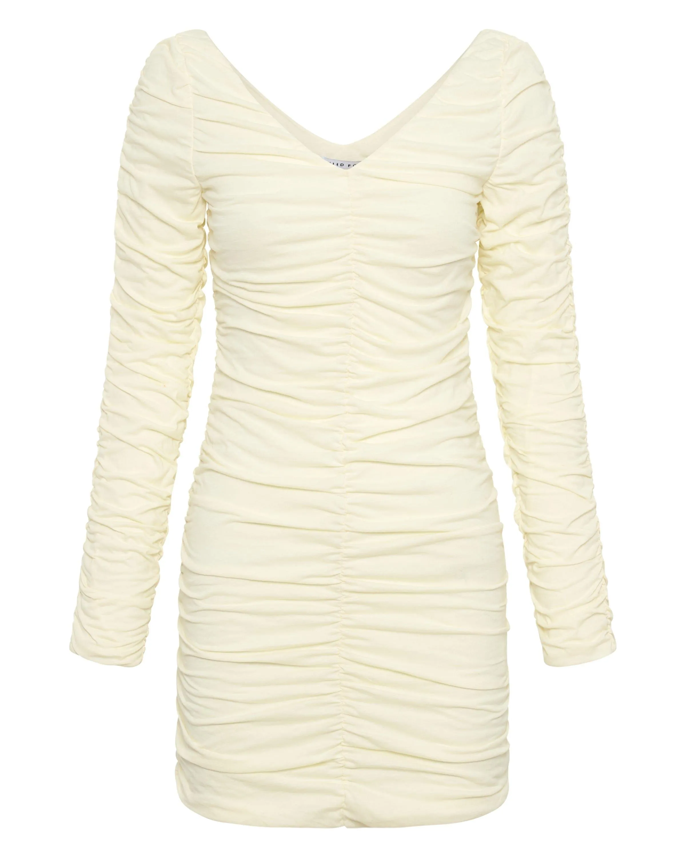 TIME AGAIN GATHERED MINI DRESS | CREAM
