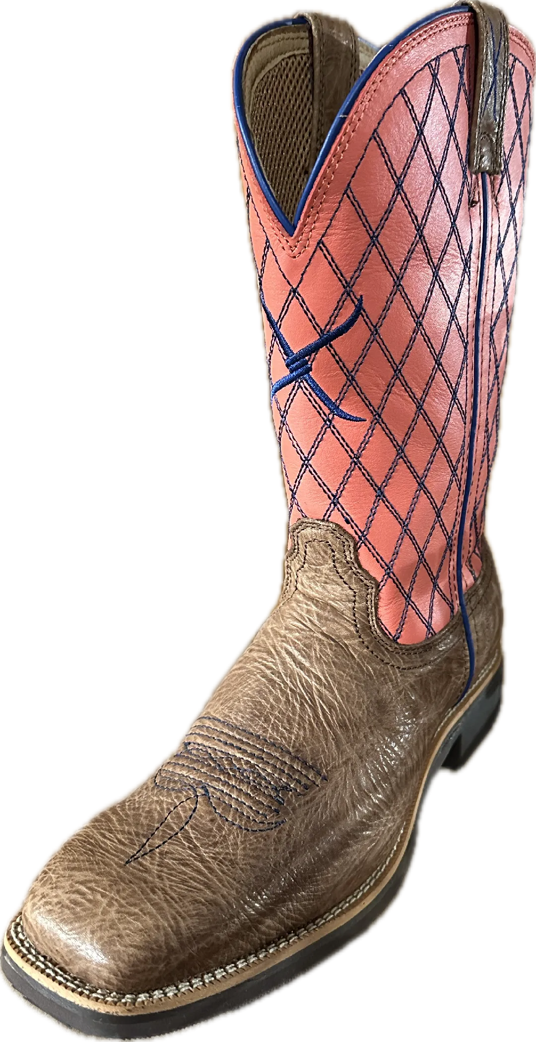 Twisted X Women's Brown Square Toe with Pink Top Boots