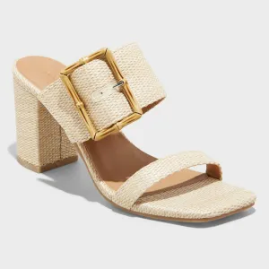 Universal Thread Women's Bristol Mule Heels 89530654 Beige Brown 6.5M
