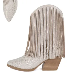 Valda Rhinestone Fringe Boot