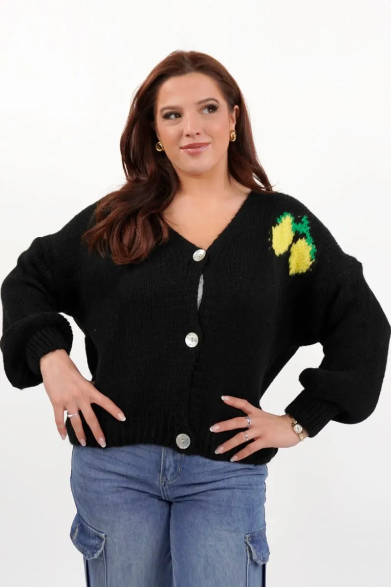 Versatile V-Neck Drop Shoulder Long Sleeve Button Cardigan