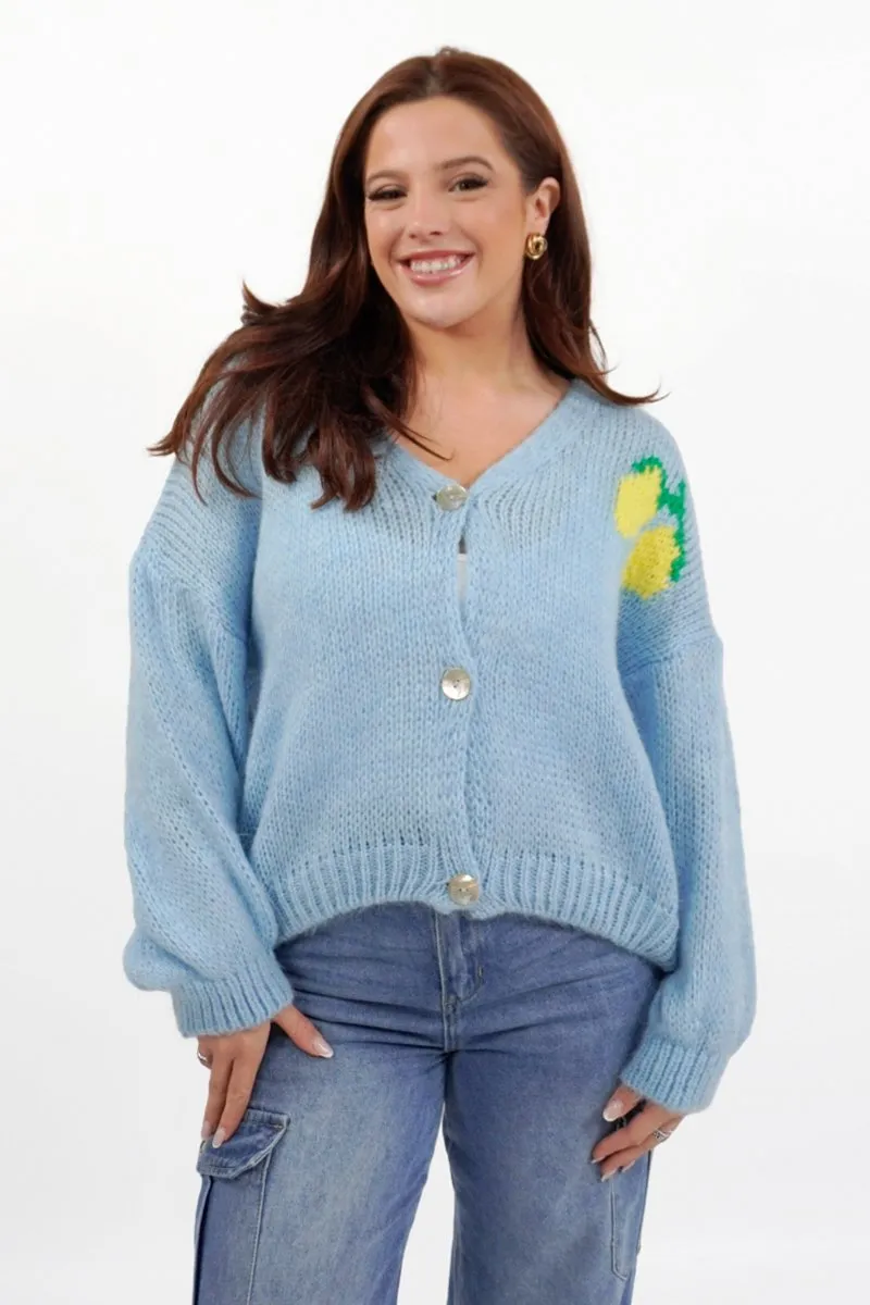 Versatile V-Neck Drop Shoulder Long Sleeve Button Cardigan