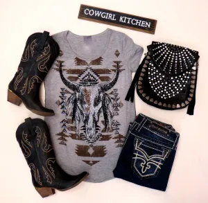 Vocal | Aztec Bull Skull w/ Swarovski Crystals