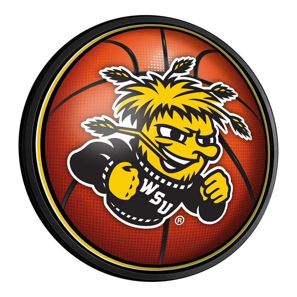 Wichita State Shockers: Basketball - Round Slimline Lighted Wall Sign