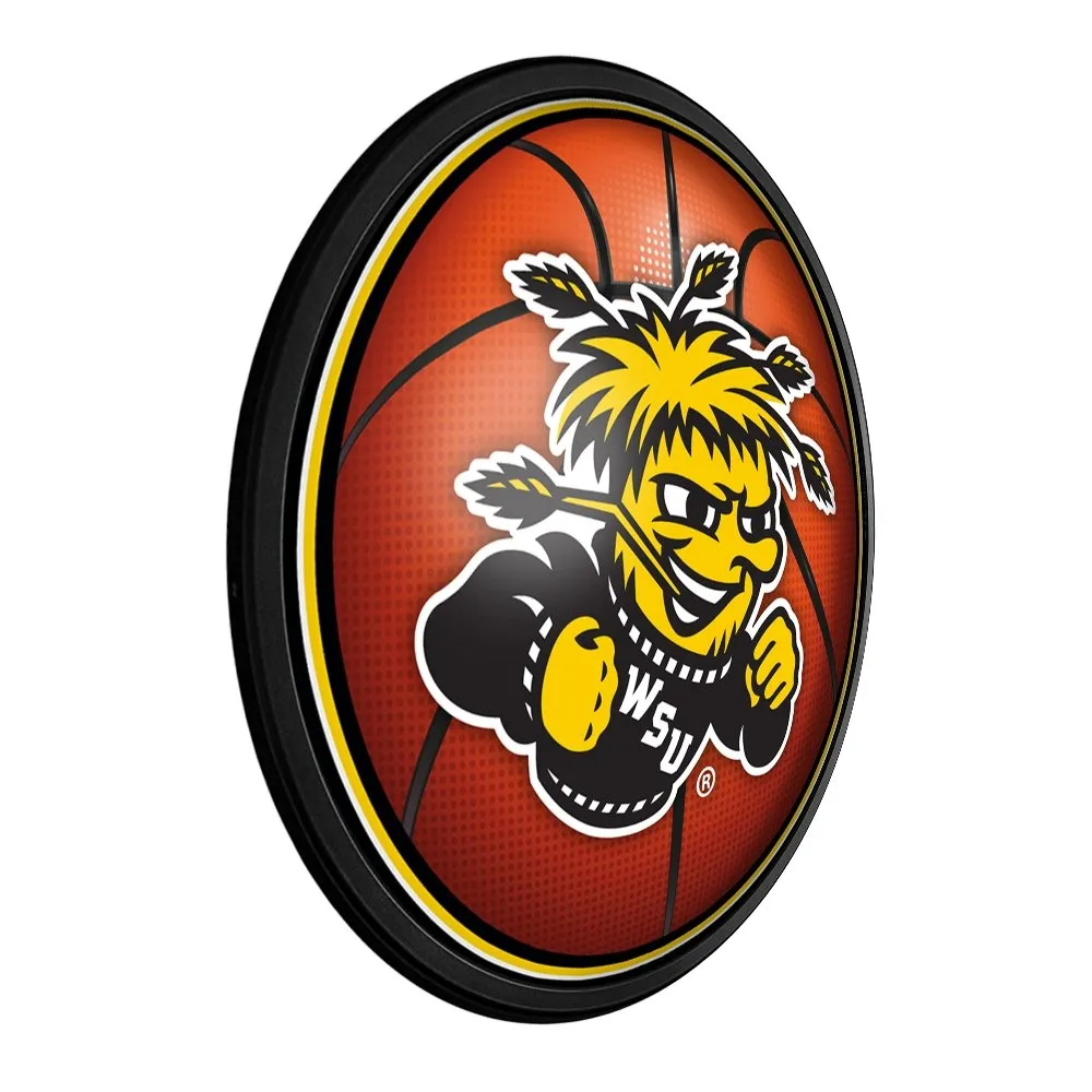Wichita State Shockers: Basketball - Round Slimline Lighted Wall Sign