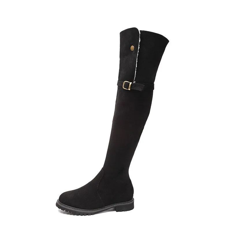 Women Winter Thicken Warm Motorcycle Bikers Boots
