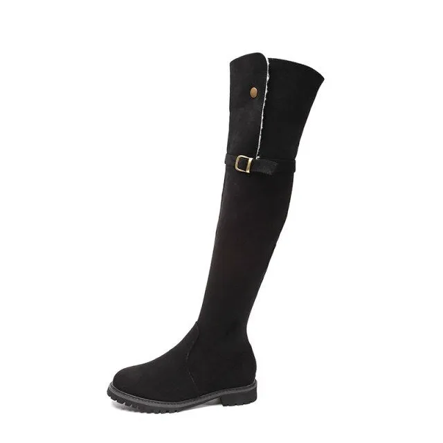 Women Winter Thicken Warm Motorcycle Bikers Boots