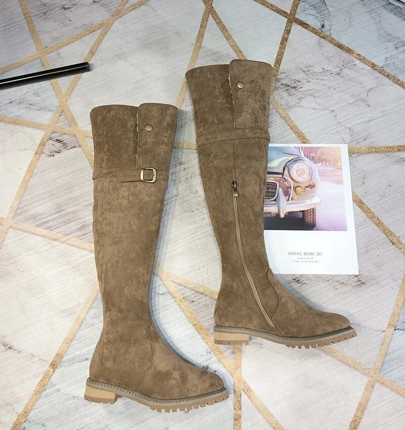 Women Winter Thicken Warm Motorcycle Bikers Boots