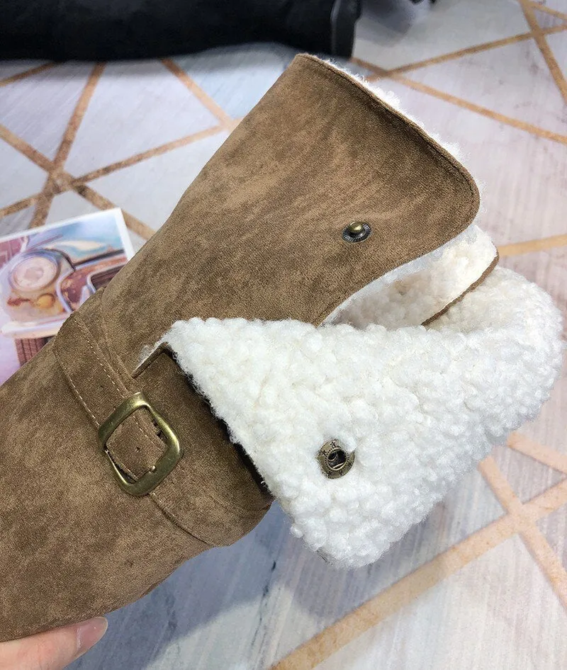Women Winter Thicken Warm Motorcycle Bikers Boots